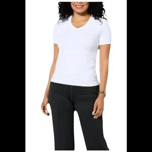 Joy Collection Women's Performance V Neck Tee White - Regular